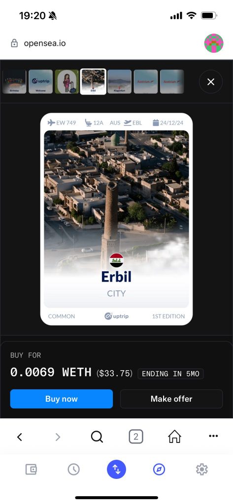 Uptrip Erbil NFT Karte