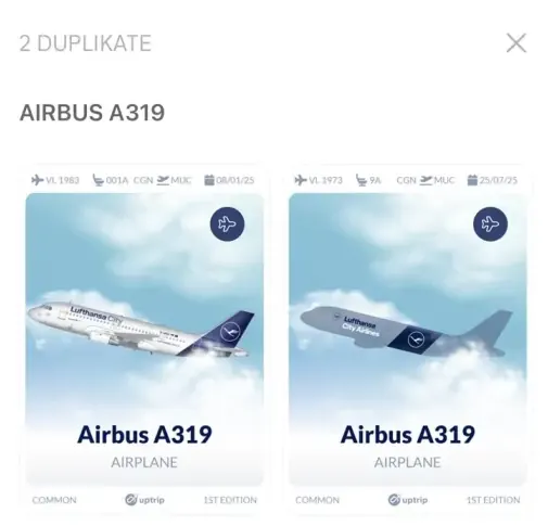 Uptrip Karte Lufthansa City A319