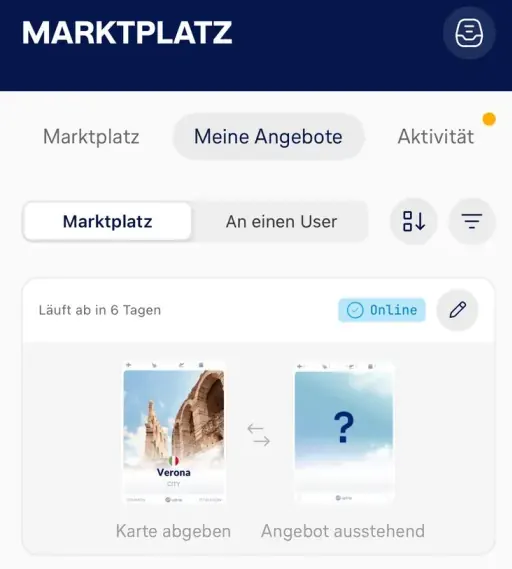 Uptrip Karte Verona Marktplatz Ansicht