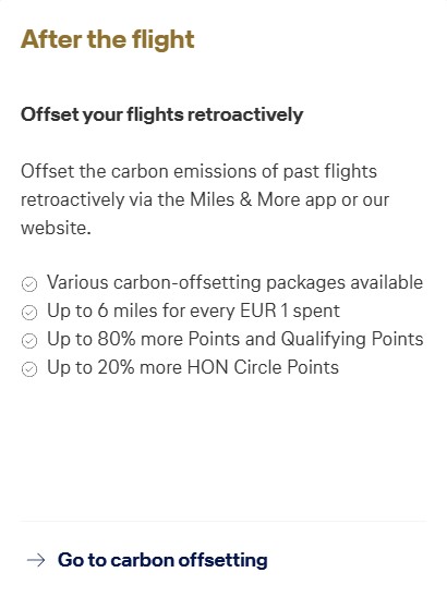 Miles & More CO2 Compensation – After the flight