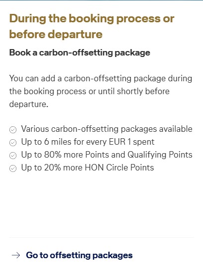 Miles & More CO2 Compensation – Before the flight