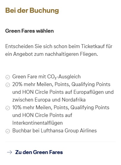 Miles & More CO2 Kompensation – Green Fare