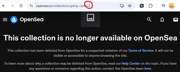 Entfernte Uptrip NFT Kollektion