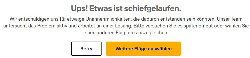 Miles & More Fehlermeldung Flugkompensation