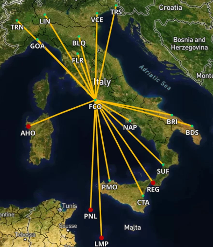 Uptrip ITA Airways Ziele in Italien