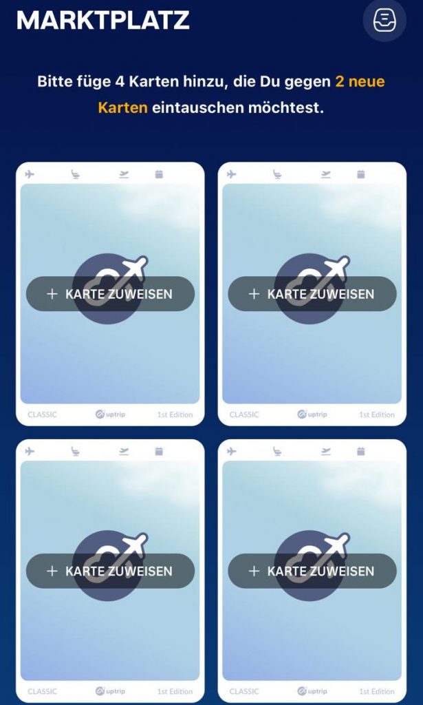 Uptrip App Kartenmixer